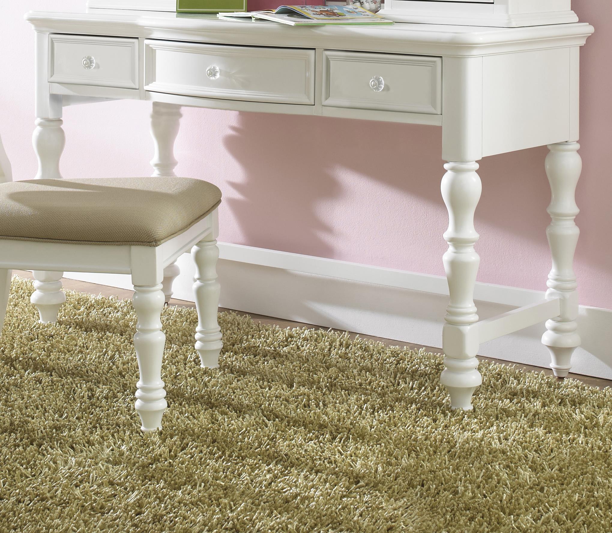 Samuel Lawrence SweetHeart Youth 3 Drawer Desk with Crystal Knobs Find Your Furniture Table